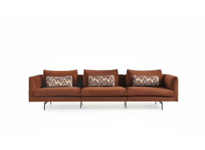 Sofa do salonu 4 miejsce do siedzenia Kanapa Siedziba Podkładka Kanapy design brązowy