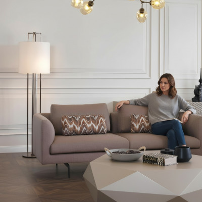 Sofa do salonu Podkładka 3 miejsce do siedzenia kanapy komplet wypoczynkowy Włókienniczy szary