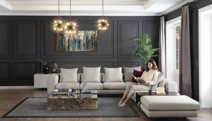 Żywy krajobraz Narożnikowa kanapa Sofa Kanapa w kształcie litery L Siedziba Włókienniczy Podkładka Design