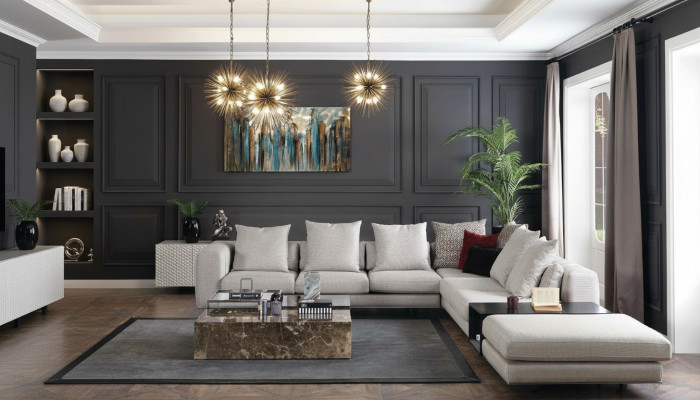 Żywy krajobraz Narożnikowa kanapa Sofa Kanapa w kształcie litery L Siedziba Włókienniczy Podkładka Design