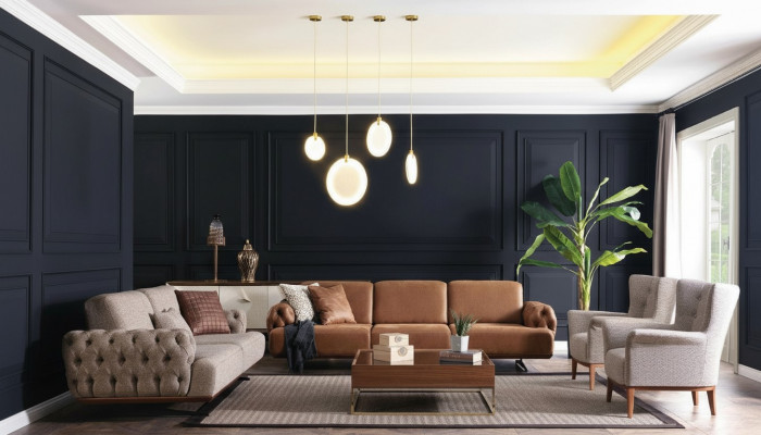 Zestaw sofowy 4 sztuki. Zestaw mebli kanapowych Ustawić Design Chesterfield