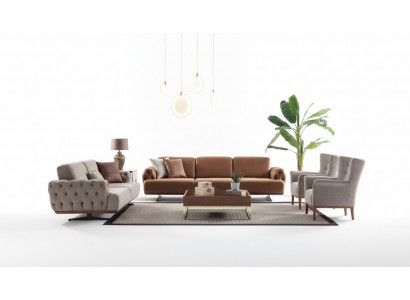 Zestaw sofowy 4 sztuki. Zestaw mebli kanapowych Ustawić Design Chesterfield