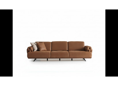 Sofa 4 miejsce do siedzenia Chesterfield Design Luxury Sofa Podkładka Couch brązowa