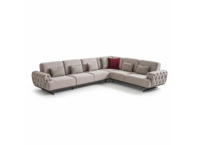 Narożnikowa kanapa Design Meble Zestaw narożny sofa materiałowa Włókienniczy narożnik Meble 355x280cm