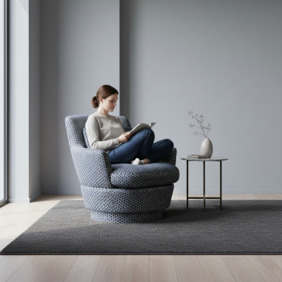 Luksusowy Fotel Design Meble Drewno z Włókienniczy Sofa Jednoosobowa Lounge Club