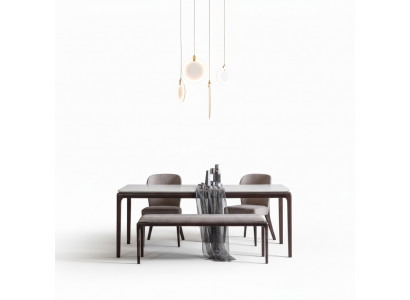jadalnia Stół obiadowy Luxury Meble Design Material Drewno Modern grey