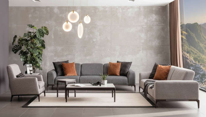 Zestaw sofowy 4 1 miejsce do siedzenia Sofa Fotel stolik kawowy Stoliki boczne Ustaw 5-częściowy.