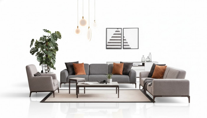 Zestaw sofowy 4 1 miejsce do siedzenia Sofa Fotel stolik kawowy Stoliki boczne Ustaw 5-częściowy.