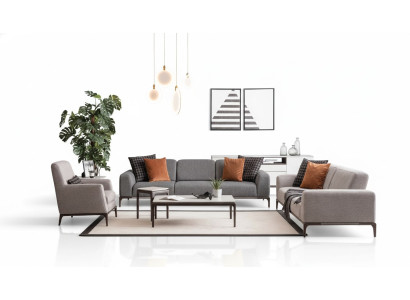 Zestaw sofowy 4 1 miejsce do siedzenia Sofa Fotel stolik kawowy Stoliki boczne Ustaw 5-częściowy.