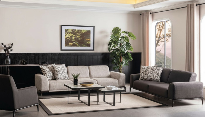Pokój dzienny Zestaw sofowy 4 3 1 miejsce do siedzenia Ustawić Materiał Sofa Fotel Luxury