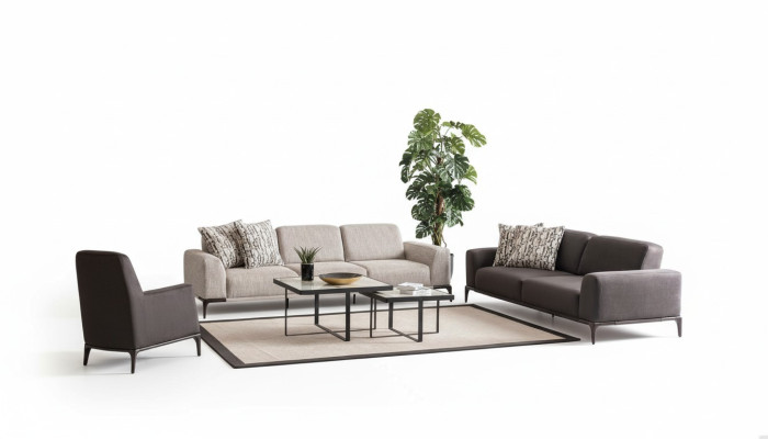 Pokój dzienny Zestaw sofowy 4 3 1 miejsce do siedzenia Ustawić Materiał Sofa Fotel Luxury