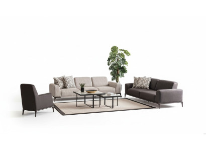 Pokój dzienny Zestaw sofowy 4 3 1 miejsce do siedzenia Ustawić Materiał Sofa Fotel Luxury