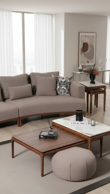 Pokój dzienny 2x stolik kawowy Tabela Luxury Design Meble Brązowe stoły 2szt.