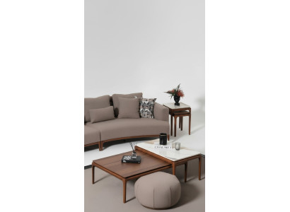 Pokój dzienny 2x stolik kawowy Tabela Luxury Design Meble Brązowe stoły 2szt.