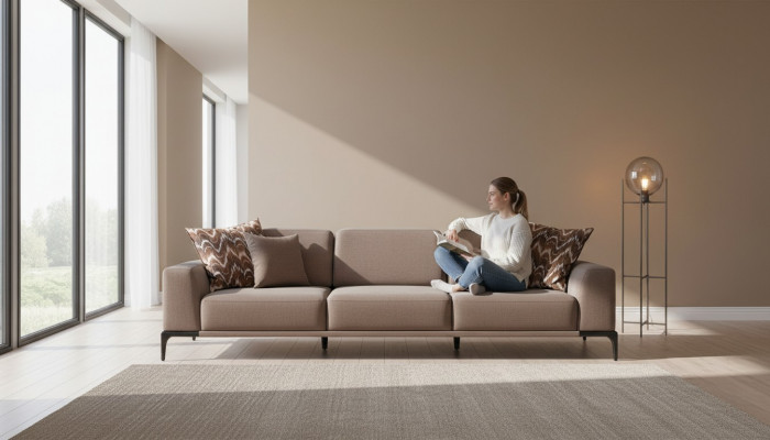 Pokój dzienny sofa trzyosobowa 4 miejsce do siedzenia brązowe sofy nowa kanapa luksusowa nowa