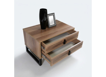Sypialnia Stolik nocny Design Side Drewno z Metal Luxury New