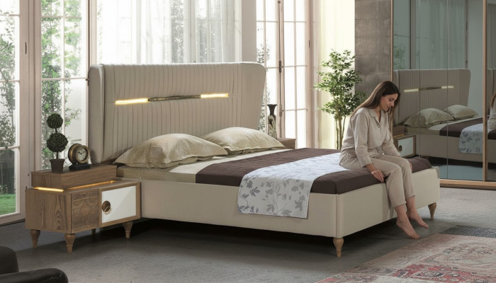 Sypialnia Stolik nocny Stolik Design Nowoczesne nowe Brązowe Drewno