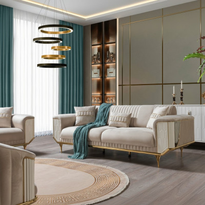Niebieska Sofa Sofa do Salonu Sofy 3-osobowe Kanapa Designerska Podkładka Sofy Włókiennicze Nowość