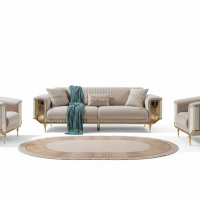 Niebieska Sofa Sofa do Salonu Sofy 3-osobowe Kanapa Designerska Podkładka Sofy Włókiennicze Nowość