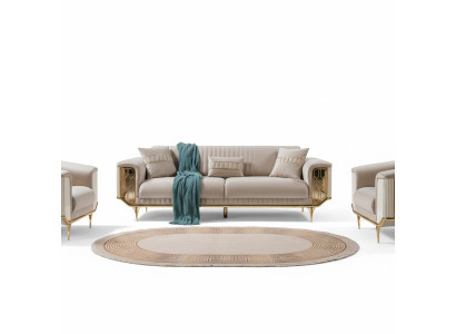 Niebieska Sofa Sofa do Salonu Sofy 3-osobowe Kanapa Designerska Podkładka Sofy Włókiennicze Nowość