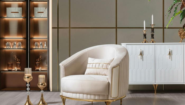 Pokój dzienny Fotel 1 miejsce do siedzenia Sofa Podkładka Luxury Włókienniczy New Design