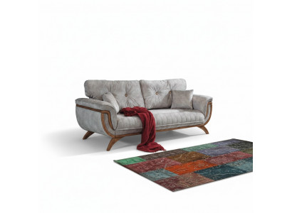 Wohnzimmer Sofa 3 Sitzer Designer Couch Polster Sofas Stoff Textil Neu