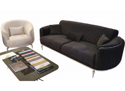 Wohnzimmer Sofagarnitur 3 1 Sitzer Set Design Sofas Polster  Modern neu