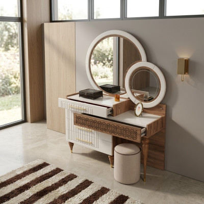 Zestaw Chambre à Coucher Commode Avec Miroir Ensemble Bois Groupe Meuble Neuf