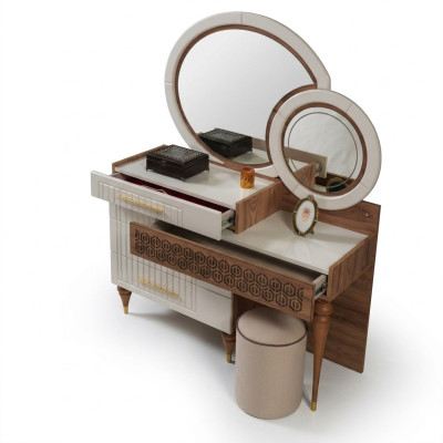 Zestaw Chambre à Coucher Commode Avec Miroir Ensemble Bois Groupe Meuble Neuf