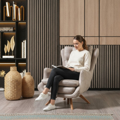 Pokój dzienny Fotel Projektowanie Sofa Tkanina Luksusowy Obicie Siedzisko Nowoczesny