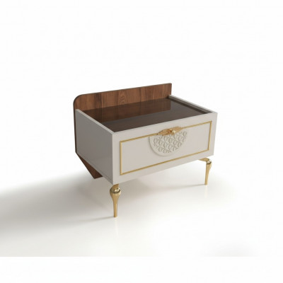 Sypialnia Stolik nocny Nowoczesny Design Meble Drewno Luksus nowy Biały