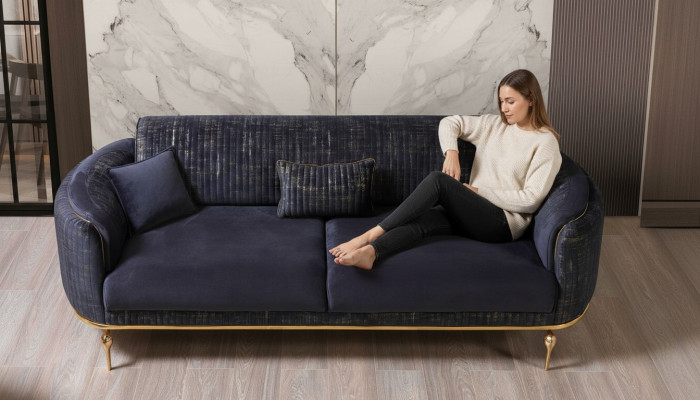 Sofa do salonu 3 miejsce do siedzenia Blue Meble Luxury Couches xxl Meble Couch Sofy