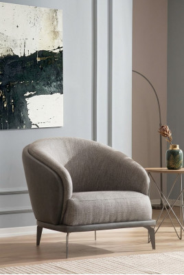 Fotel Single Seater Luxury 1 Siedziba Podkładka Siedziba Design Szary Siedziba Materiał Nowy