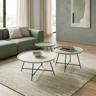 stolik kawowy Drewno Zestaw 3 szt. Designerski stolik kawowy Tabela do salonu
