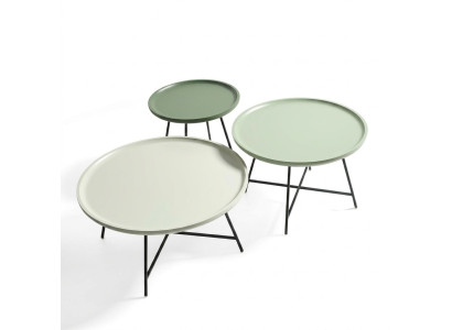 stolik kawowy Drewno Zestaw 3 szt. Designerski stolik kawowy Tabela do salonu