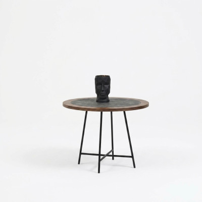stolik kawowy Design Drewno Okrągły Brązowy Stolik kawowy Tabela Living Room stoły Nowość