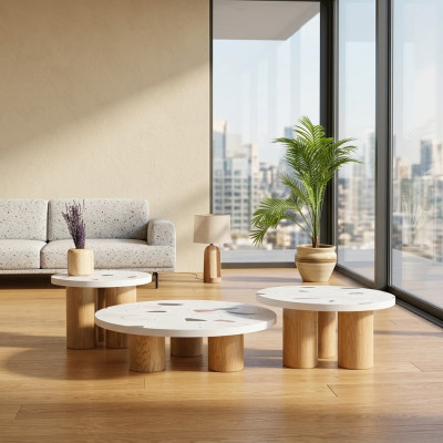Stoliki do kawy Stoliki boczne Design salon 3 szt. włoski styl