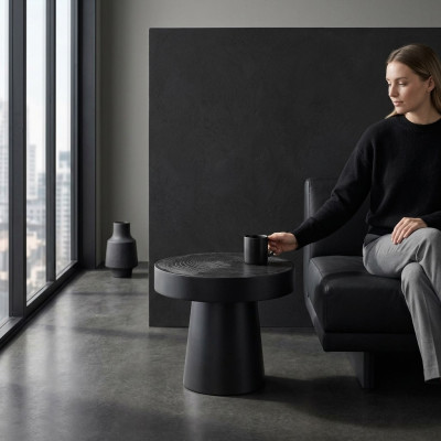 Luksusowy stolik kawowy boczny Design Tabela kawowa Tabela Czarny salon