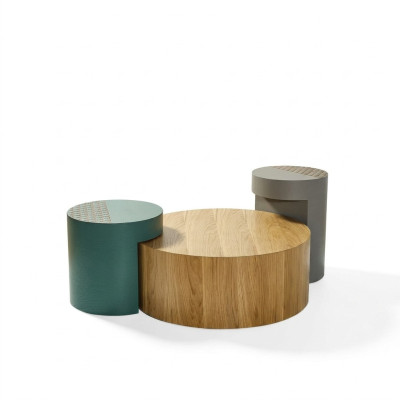 Stolik Stoliki do kawy Stolik kawowy Okrągłe stoły Brown Luxury Table 3-częściowy