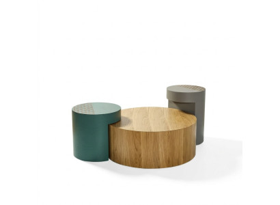 Stolik Stoliki do kawy Stolik kawowy Okrągłe stoły Brown Luxury Table 3-częściowy