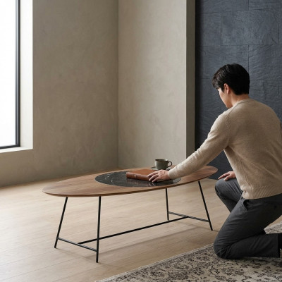 stolik kawowy Salon Tabela Brown Drewno Stolik Kawowy Design Meble Nowość