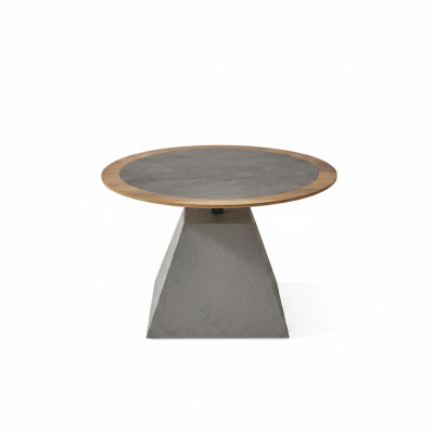stolik kawowy Drewno Okrągłe Side Design Srebrny Tabela Meble Living Room