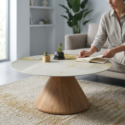 Designerski stolik kawowy Stolik Salon Tabela Meble Okrągłe stoły