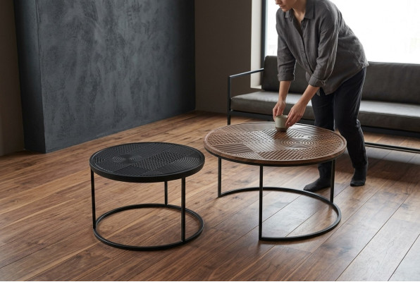 Nowoczesne stoły Designer Luxury Stolik New Stoliki do kawy Tabela 2 szt. brązowy