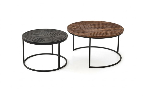 Nowoczesne stoły Designer Luxury Stolik New Stoliki do kawy Tabela 2 szt. brązowy
