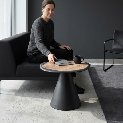 Designerski stolik kawowy Stolik Salon Czarny Tabela Meble Okrągłe