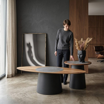 Stoliki do kawy Design Meble Stil Drewno Stoły okrągłe w stylu włoskim