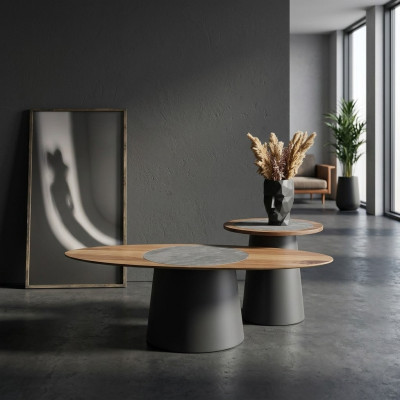 Stoliki do kawy Design Meble Stil Drewno Stoły okrągłe w stylu włoskim