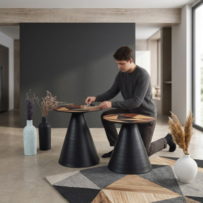 Designerski zestaw 2 stolików kawowych w nowoczesnym stylu do salonu