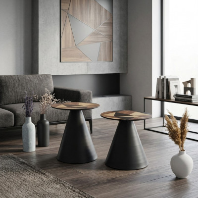 Designerski zestaw 2 stolików kawowych w nowoczesnym stylu do salonu